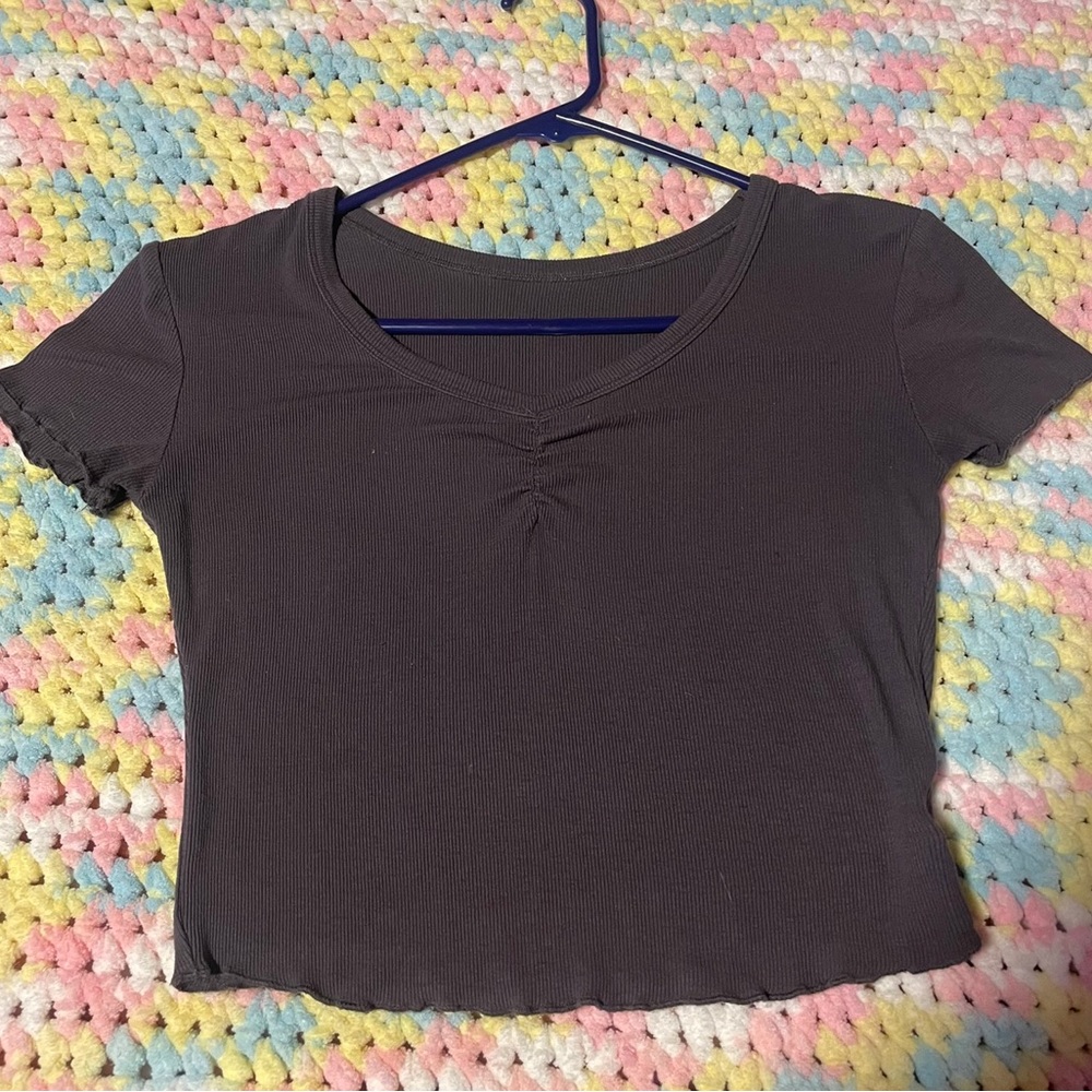 Dazy XS gray crop top
